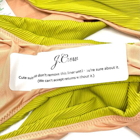 J. Crew Ribbed High-Rise Cheeky Bikini Bottom Lime Green Women's XXL BE808 $59 - Picture 4 of 10
